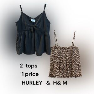 H&M Leopard Print Camisole Top   HURLEY black flowy top